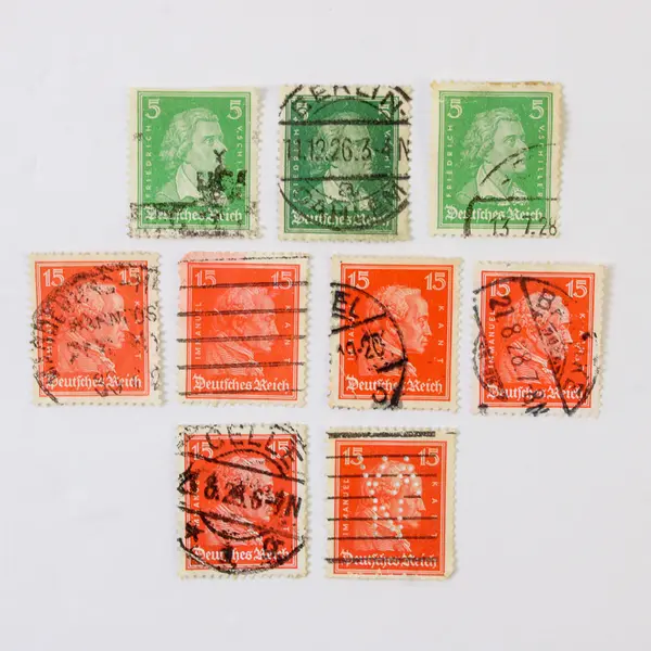 Lot Of 9 Germany Deutsches Reich Famous Germans 5/15 Pfennig Stamps Used