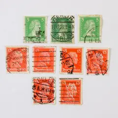 Lot Of 9 Germany Deutsches Reich Famous Germans 5/15 Pfennig Stamps Used