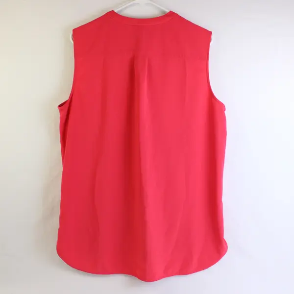 Hilary Radley Ladies Sleeveless Half Zip Blouse Hibiscus Pink XL
