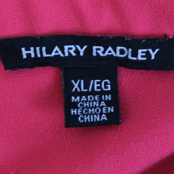 Hilary Radley Ladies Sleeveless Half Zip Blouse Hibiscus Pink XL