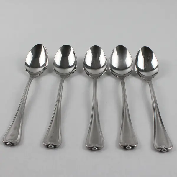 Lot of 5 Cambridge Silver Chatham Pattern 18/8 SS Oval Soup Spns 7.75" Rare HTF