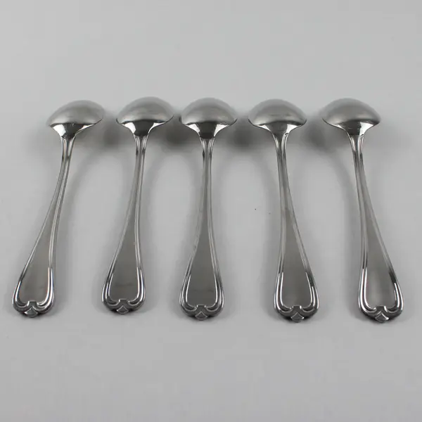 Lot of 5 Cambridge Silver Chatham Pattern 18/8 SS Oval Soup Spns 7.75" Rare HTF