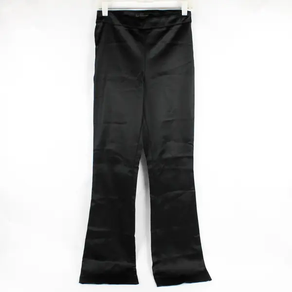 House of Harlow 1960 Women's XS Black Satin Acetate Slight Flare Leg Pants