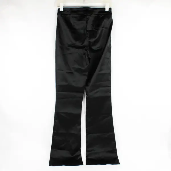 House of Harlow 1960 Women's XS Black Satin Acetate Slight Flare Leg Pants