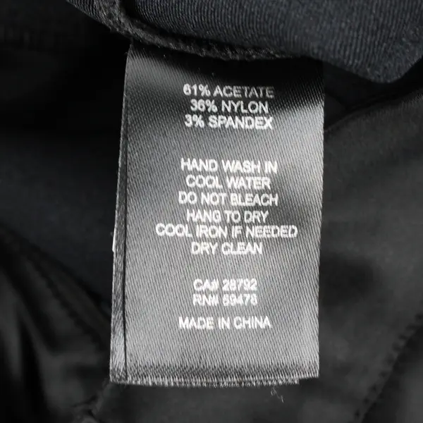 House of Harlow 1960 Women's XS Black Satin Acetate Slight Flare Leg Pants