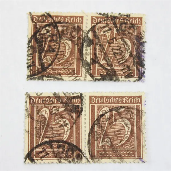 Lot Of 10 Germany Deutsches Reich 25/50 Pfennig Stamps Used 1920s