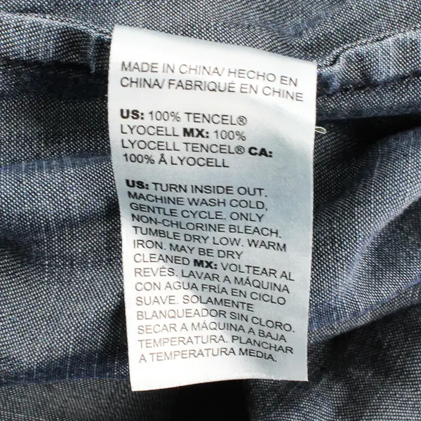 Chico's Women's 1 (8/10) Dark Blue Denim 1/2 Button Up Long Sleeve Tunic Blouse