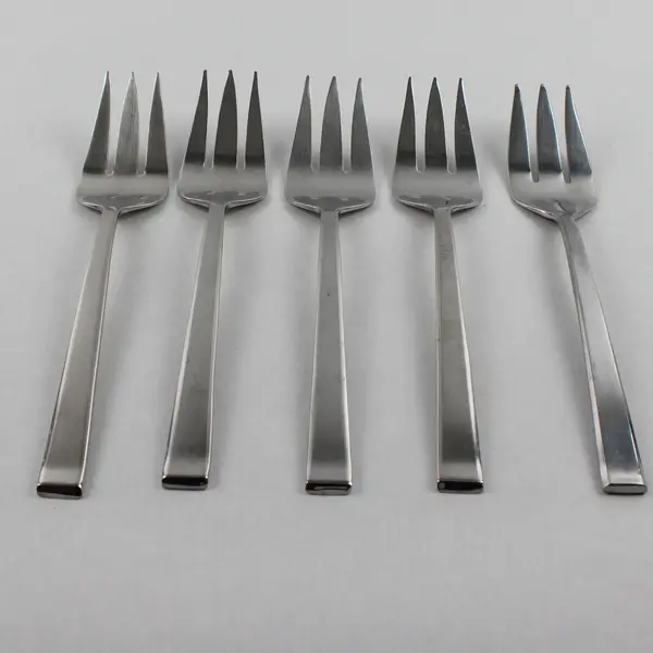 Lot of 5 Dansk Meridian Pattern 18/10 SS Large Cold Meat Serving Forks 9"