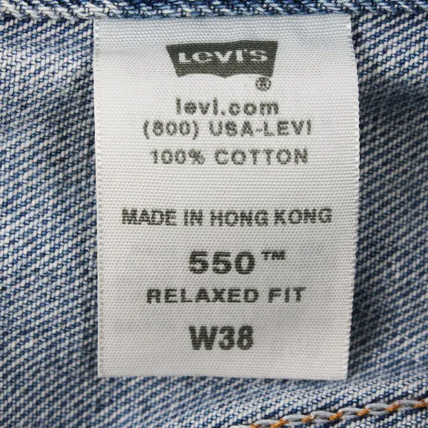 Levi's 550 Men's W38 Relaxed Fit Light Wash Denim Shorts