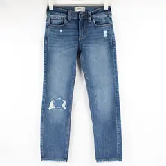 Abercrombie Kids Girls 9/10 Regular Medium Wash Blue Distressed Skinny Jeans