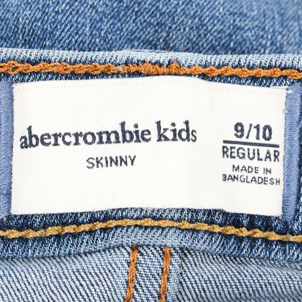 Abercrombie Kids Girls 9/10 Regular Medium Wash Blue Distressed Skinny Jeans