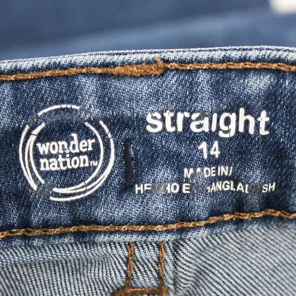 Wonder Nation Kids 14 Dark Wash Adjustable Waist Straight Leg Denim Jeans