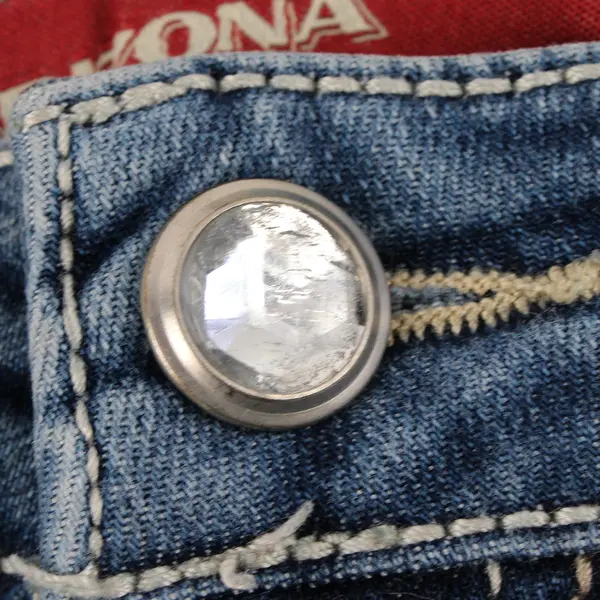 Arizona Kids Girl's 10 Regular Medium Wash Blue Skinny Embellished Denim Jeans 