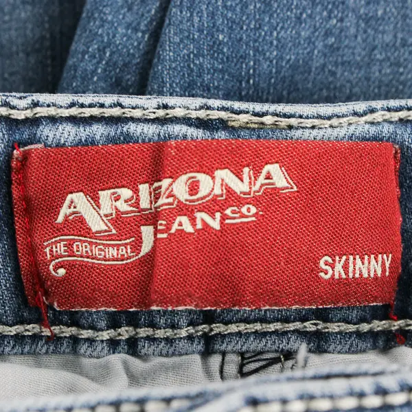 Arizona Kids Girl's 10 Regular Medium Wash Blue Skinny Embellished Denim Jeans 