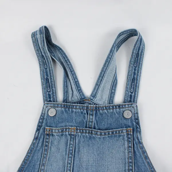 Old Navy Junior Girls L 10-12 Light Blue Denim with Adjustable Straps Overalls