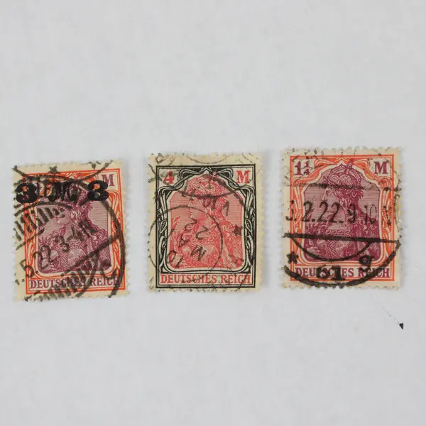 Lot Of 9 Germany Deutsches Reich Germania 1/1 1/4/2/4 Mark Stamps Used 1922