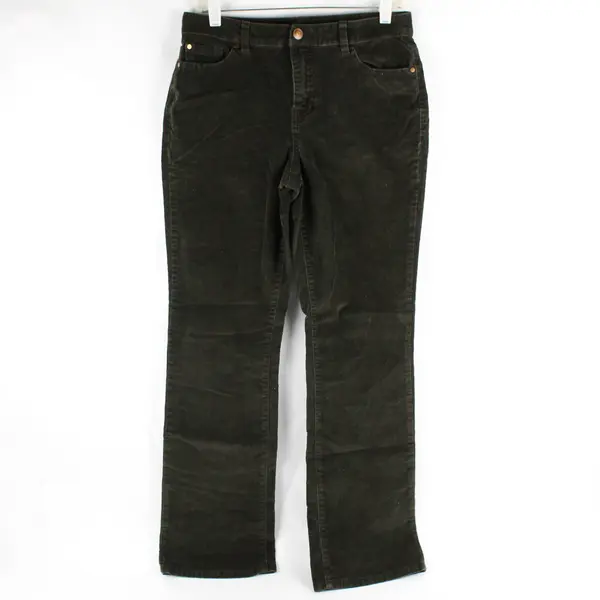 Indigo Fusion Women's 10 Green Corduroy Bootcut Pants