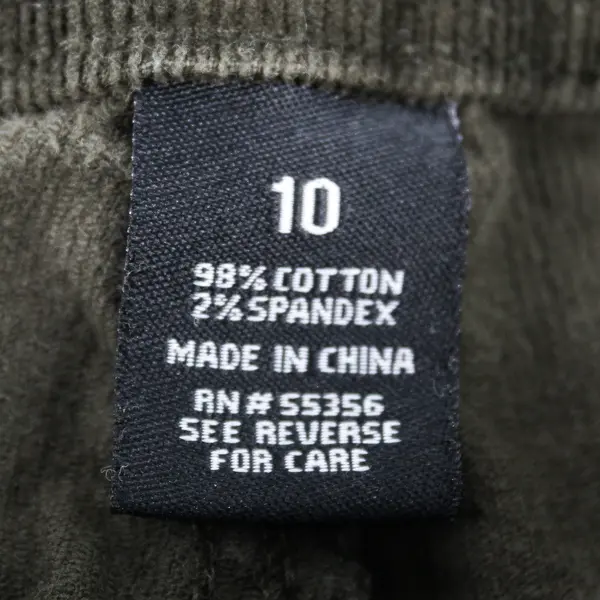 Indigo Fusion Women's 10 Green Corduroy Bootcut Pants