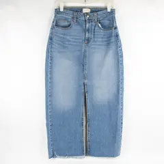 Universal Thread Denim Women's 6 Medium Wash Denim Long Skirt w/ Front Slit