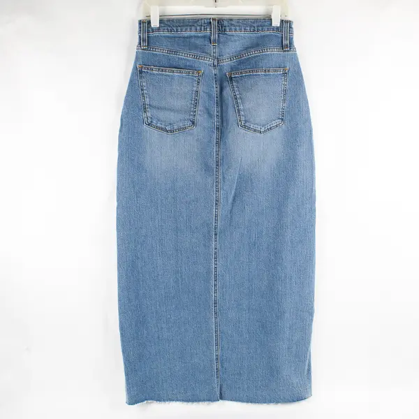 Universal Thread Denim Women's 6 Medium Wash Denim Long Skirt w/ Front Slit