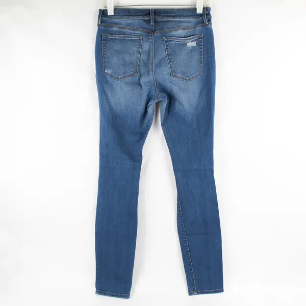 PacSun Women's 28 Blue Super Stretch Mid Rise Medium Wash Distressed Jegging