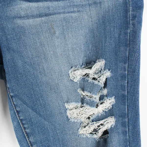 PacSun Women's 28 Blue Super Stretch Mid Rise Medium Wash Distressed Jegging