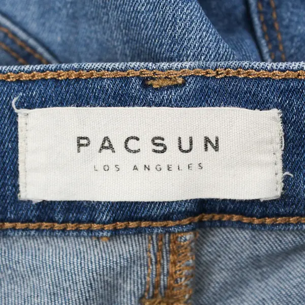 PacSun Women's 28 Blue Super Stretch Mid Rise Medium Wash Distressed Jegging