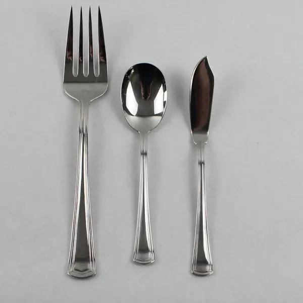 Lot Of 3 Reed & Barton Walden (Stainless) Flatware Serving Fork, Knife & Spoon