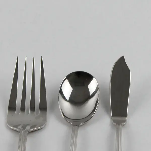 Lot Of 3 Reed & Barton Walden (Stainless) Flatware Serving Fork, Knife & Spoon