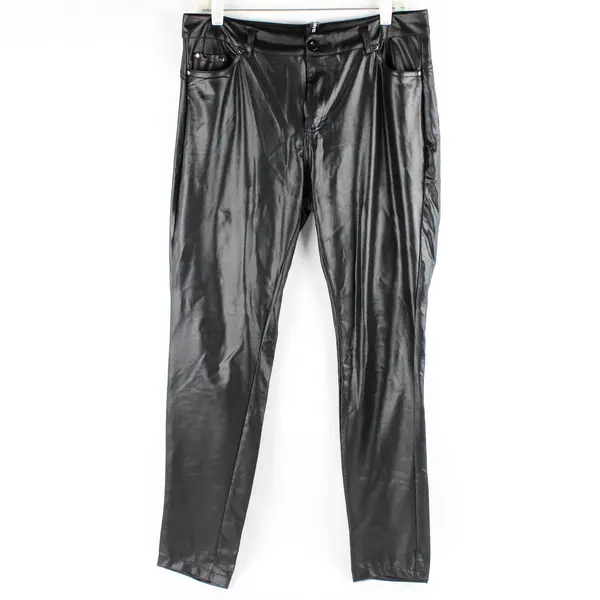 Allegra K Solid Black Tapered Pants Women's Size XL