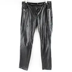 Allegra K Solid Black Tapered Pants Women's Size XL