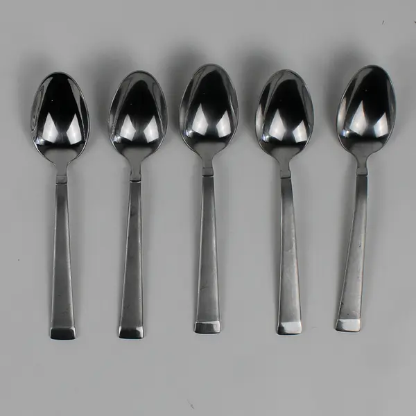 Lot Of 5 Mikasa Taylor Frost (Stainless) Flatware Teaspoons 6.5" Long