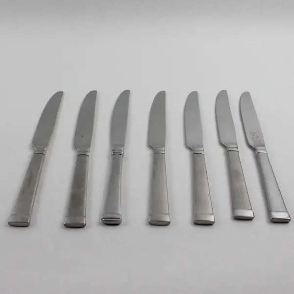Lot Of 7 Mikasa Taylor Frost (Stainless) Flatware Dinner Knives 9.5" Long