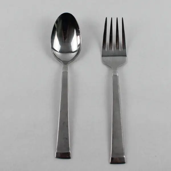 Lot Of 2 Mikasa Taylor Frost (Stainless) Flatware Serving Spoon & Serving Fork