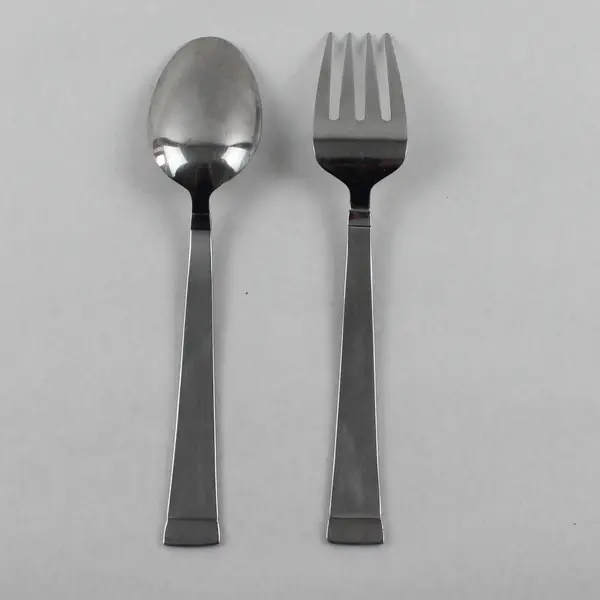 Lot Of 2 Mikasa Taylor Frost (Stainless) Flatware Serving Spoon & Serving Fork