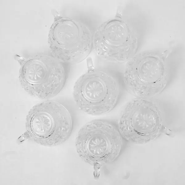 Vintage Anchor Hocking Arlington Pattern Punch Bowl Set w/ 8 Cups 