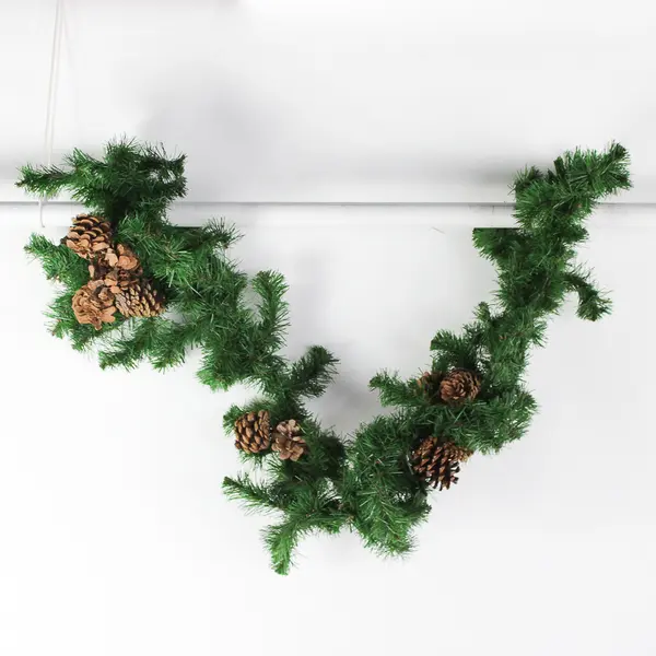 Lot of 3 Artificial Pine and Pinecone Christmas Garlands 6ft-8ft-9ft