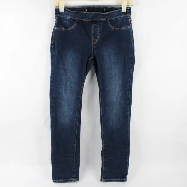 Unbranded Youth Girls L (10-12) Dark Wash Skinny Elastic Waist Denim Jeans