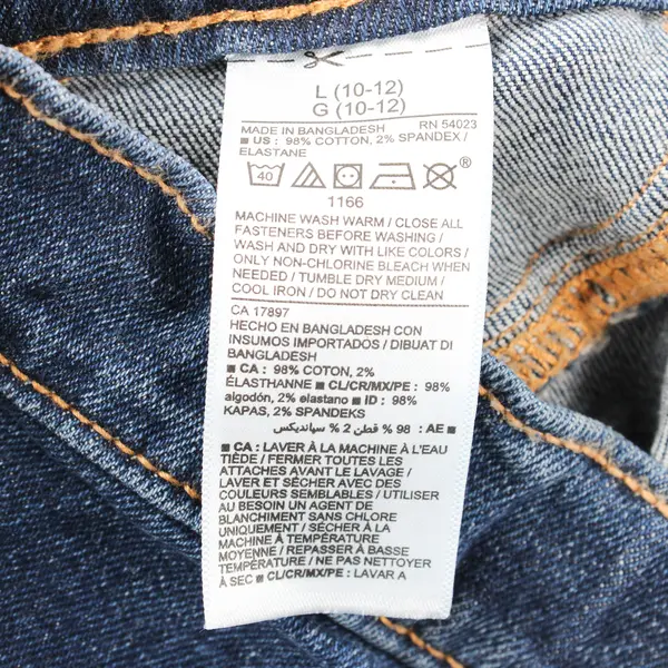 Unbranded Youth Girls L (10-12) Dark Wash Skinny Elastic Waist Denim Jeans