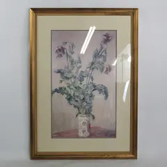 Claude Monet Purple Poppies Art Print Matted and Framed