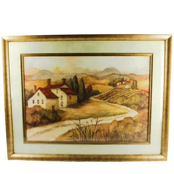 43W"x32.5H" Traveling The Countryside II by Charlene Olson Matted and Framed