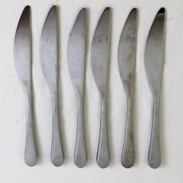 Lot of 6 Gourmet Settings Windermere Pattern Dinner Knives No Serration 9.25"