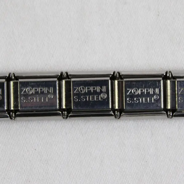 Zoppini Stainless Steel 11 Branded Links Silver Tone Bracelet or Spare Links