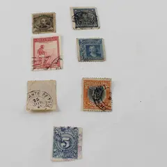 Lot Of 7 South America Stamps Brazil Ecuador Colombia Chile Argentina 1890-1930s