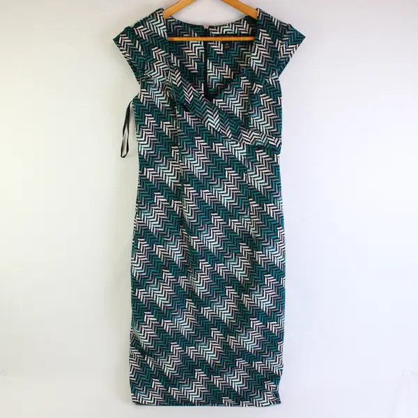 White House Black Market Herringbone Midi Pencil Dress Women's Size 8