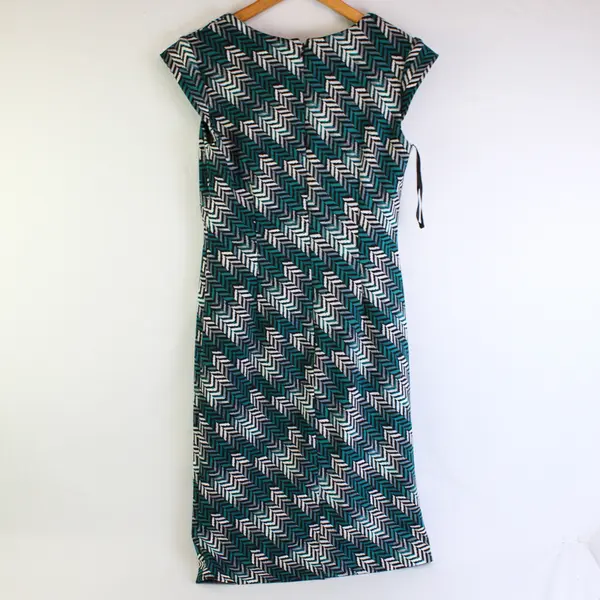 White House Black Market Herringbone Midi Pencil Dress Women's Size 8