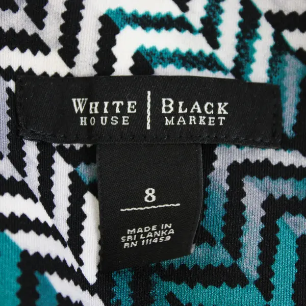 White House Black Market Herringbone Midi Pencil Dress Women's Size 8