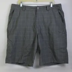 O'Neill Gray Grid Pattern Flat-Front Bermuda Shorts Men's Size 38