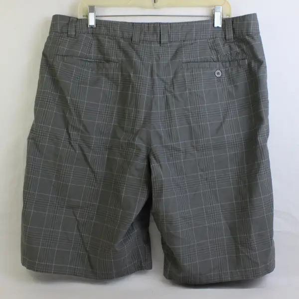 O'Neill Gray Grid Pattern Flat-Front Bermuda Shorts Men's Size 38