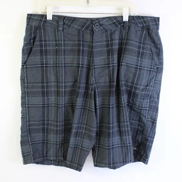 O'Neill Blue Plaid Flat-Front Bermuda Shorts Men's Size 38